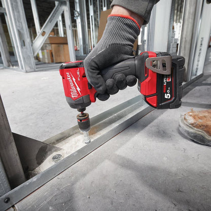 Milwaukee M18FID3100P-502P 18V FUEL Brushless 1/4" Impact Driver with 2 x 5.0Ah Batteries, Charger, Packout Case & Accessories Set 4933499037